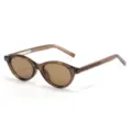 Occhiali da Sole Ovali Cat-Eye Polarizzati TR90 Montatura Marrone Retro Unisex - Montatura Tè Lente Tè