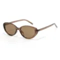 Occhiali da sole cat eye marroni, montatura trasparente retrò con lenti sfumate unisex. - C10 montatura marrone lenti marrone