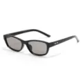 Occhiali da sole polarizzati quadrati neri TR90 moda retrò di tendenza per uomo donna - C9 Montatura Nera Lente Grigio Chiaro