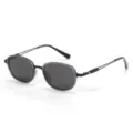 Lunettes de soleil ovales rétro en métal pour hommes et femmes, mode polarisées. - C10 Gris Transparent Monture Verres Gris