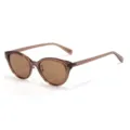 Occhiali da sole cat-eye marroni eleganti per donna e uomo, protezione UV retrò. - C10 montatura marrone lenti marrone