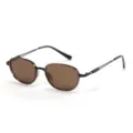 Lunettes de soleil polarisées ovales en métal rétro pour hommes et femmes, style vintage. - C11 Cadre Marron Verre Marron