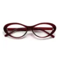 Montatura per occhiali da vista gatto vintage in TR90 leggera elegante per donna moderna - Montatura rosso vino C2