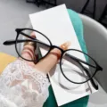 Montatura per occhiali da vista TR90 ultra leggera stile coreano donna ovale lenti trasparenti. - Montatura nero opaco c13