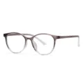 Montatura per occhiali rotonda in TR leggera ed elegante, occhiali anti-luce blu per uso quotidiano. - C12 Montatura Grigio Fumo Sfumato