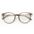 Montatura occhiali tonda stile coreano TR90 anti luce blu moda ottica per uomo e donna - Montatura Marrone Trasparente C11