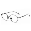 Montatura per occhiali da vista ovali in metallo retro, telaio nero leggero per moda donna. - montatura nera