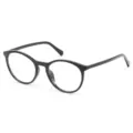 Classico occhiale da vista rotondo nero da donna, montatura ottica vintage leggera in TR90. - Montatura Nero Lucido