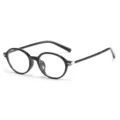 Retro occhiali tondi neri donna TR90 anti luce blu miopia montature occhiali ottici chic - Montatura Nero Lucido