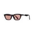 Occhiali da sole cat-eye neri con lenti rosa, elegante variante solare retro anti-UV. - Montatura Nera Lente Tè