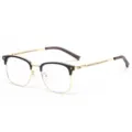 Occhiali Luce Blu Mezza Montatura Nero Oro Elegante Montatura Occhiali TR90 Uomo Donna - Montatura Nero Oro