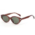 Occhiali da sole da donna tartarugati stile cat eye con lenti scure per look alla moda - Montatura Tartarugata Lente Verde