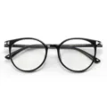 Montatura per occhiali tonda TR90 stile coreano uomo donna anti luce blu moda elegante - Montatura Nero Lucido C1