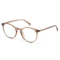 Montatura per occhiali rotonda marrone chiaro vintage da donna, occhiali da vista acetato. - Montatura Tè Trasparente