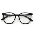 Montatura per occhiali ottici nera in TR90, grande modello quadrato anti-luce blu per uso quotidiano. - Nero Lucido (C1)