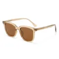Occhiali da sole polarizzati oversize stile coreano TR90 da donna e uomo protezione UV - Montatura Tè Trasparente Lente Tè
