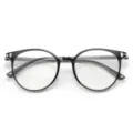 Montatura Occhiali da Vista Tondi TR90 Anti Luce Blu Moda Lenti Trasparenti Chic - Grigio Trasparente C3