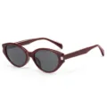 Occhiali da sole cat eye chic uomo donna retrò montatura bordeaux lenti scure - Montatura Rosso Giuggiola Lenti Grigie
