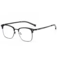 Occhiali semimontatura TR90 anti-luce blu alla moda con elegante decoro a croce. - montatura nera
