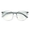 Montatura per occhiali rotonda TR90 grigio trasparente, occhiali anti luce blu chic. - Montatura Blu Sfumata C14