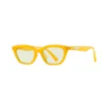 Occhiali da sole cat-eye gialli vintage alla moda con montatura in acetato e protezione UV. - Giallo Jelly / Lente Verde