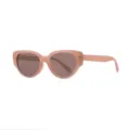Chique roze dikke montuur cat eye zonnebril voor dames, stijlvolle UV-bescherming modezonnebril. - Bruin Montuur Bruine Lens