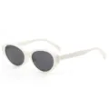 Occhiali da sole cat-eye bianchi per donna e uomo, eleganti occhiali polarizzati con montatura TR90. - Montatura bianca lente grigie