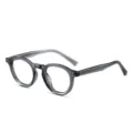 Montatura per occhiali tonda classica in TR90 grigio per uomo e donna, stile ottico vintage. - Montatura Grigio Trasparente