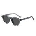 Occhiali da Sole Tondi TR90 Retrò Grigio Trasparente Polarisati UV400 Uomo Donna Moda - Montatura Grigia Lenti Grigie