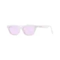 Trendy white cat-eye sunglasses with soft pink lenses for stylish daily sun protection. - Jelly White Purple Lens