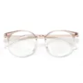Korean TR90 Round Glasses Frame, Pink Gradient Anti-Blue Light Optical Eyewear Variant Model - Gradient Brown Frame C18