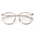 Koreaanse stijl vintage grote ronde brilmontuur ultralichte TR90 optische brillen. - Licht Roze Paars C27