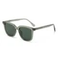 Trendy transparent grey square frame sunglasses for women and men stylish UV protection eyewear - Transparent Green Frame Green Lens