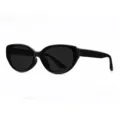 Occhiali da sole cat-eye neri da donna alla moda, retro polarizzati con protezione UV. - Lente ad Alta Definizione / Montatura nera con lenti grigie nere