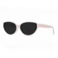 Occhiali da sole polarizzati cat-eye rosa eleganti da donna, protezione UV moda occhiali chic. - Lente ad Alta Definizione / Montatura Bianca Lente Grigia Nera