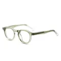 TR90 Ronde Bril Montuur Vintage Doorzichtige Lens Olijfgroene Retro Optische Brillen - Transparant Groen Montuur