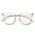 Transparent large frame TR90 optical glasses frame, lightweight unisex daily prescription eyewear. - Light Pink Purple (C27)