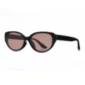 Occhiali da sole cat eye rétro da donna, montatura nera spessa con lenti marroni protezione UV. - Lente ad Alta Definizione / Montatura Nera Lente Tè