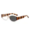 Retro cat-eye women sunglasses with tortoiseshell frame and metal temples for chic daily wear. - Tortoise Frame Photochromic Grey Lens