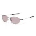 Y2K metal oval sunglasses for women and men, retro futuristic polarized sun glasses. - C7 Silver Frame Fog Purple Lens