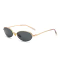 Occhiali da sole ovali in metallo protezione UV moda tendenza uomo donna streetwear quotidiano - Montatura Oro Lente Grigia
