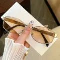 Occhiali da sole quadrati in metallo retrò donna, lenti sfumate marroni stile Y2K. - Montatura Argento Lenti Marrone Chiaro