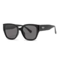 Occhiali da sole cat-eye oversize neri da donna, protezione UV400 vintage retrò chic. - C1 Montatura Nero Lucido Lenti Grigie