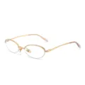 Occhiali ovali in metallo dorato da donna e uomo moda montatura leggera elegante 1pz - Montatura Oro Trasparente