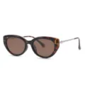 Occhiali da sole polarizzati stile cat-eye vintage per donna e uomo protezione UV. - C26 Montatura Tartarugata Lenti Marroni Intere