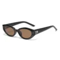 Occhiali da sole occhio di gatto neri uomo donna rétro polarizzati vintage eleganti - Montatura Nero Lucido Lente Tè