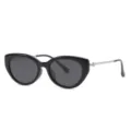 Occhiali da sole cat eye polarizzati neri per donna e uomo tendenza moda protezione UV400 - Montatura Nero Lucido Lente Grigio Nero