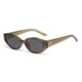 Occhiali da sole polarizzati TR90 in stile retro coreano, montatura ovale marrone per streetwear - C5 Montatura Oliva Lenti Grigie