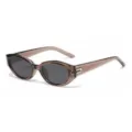 Korean style TR90 polarized sunglasses for men and women retro oval frame street fashion eyewear - C11 Translucent Coffee Frame Gray Lens