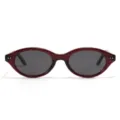 Occhiali da sole polarizzati ovali piccoli TR90 alla moda uomo donna retro streetwear. - C9 Montatura Bordeaux Lente Grigia